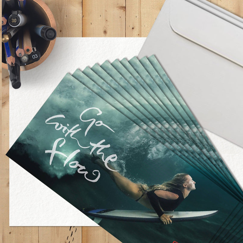 10 Klappkarten "Go with the flow"
