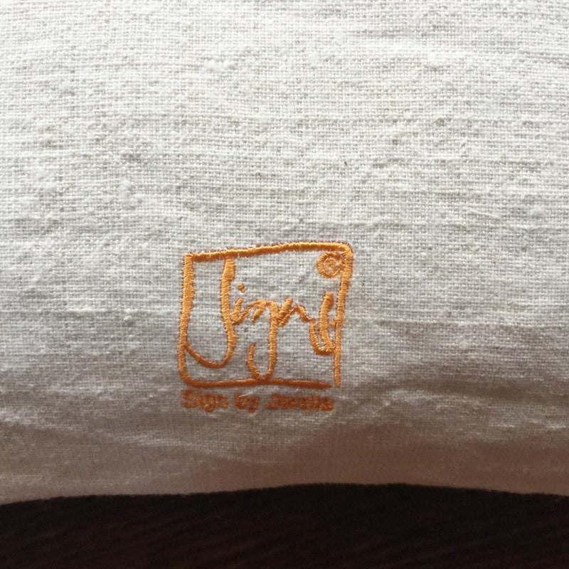 Bauernleinen Zirbenkissen "Happy"