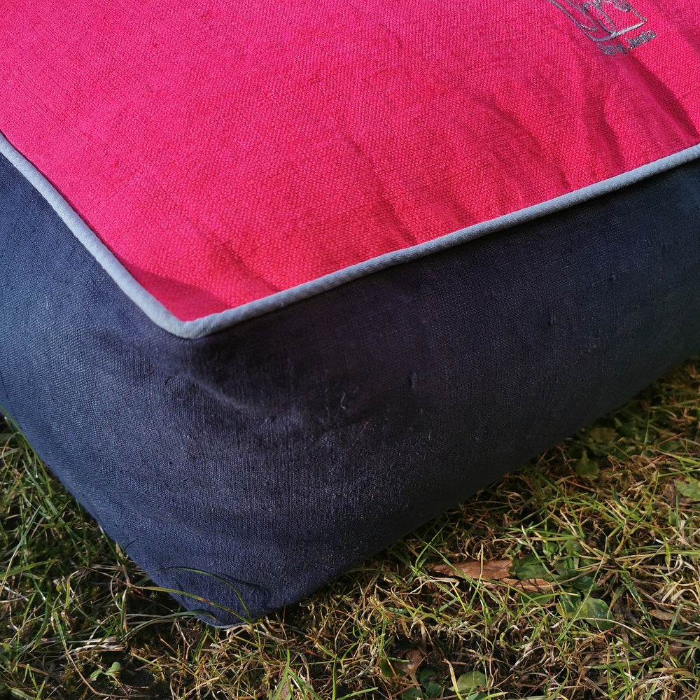 Bodenkissen quadratisch "Himmel" Silber/Grau/Blau