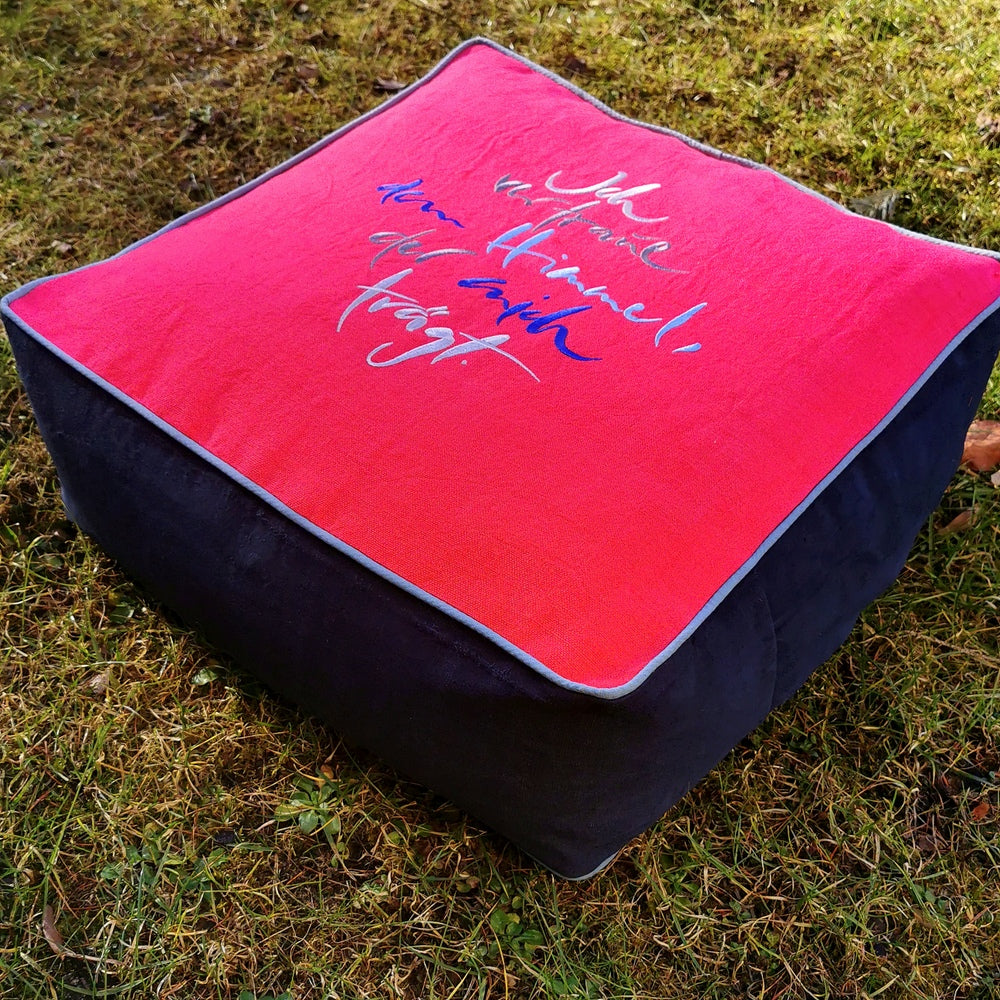 Bodenkissen quadratisch "Himmel" Silber/Grau/Blau