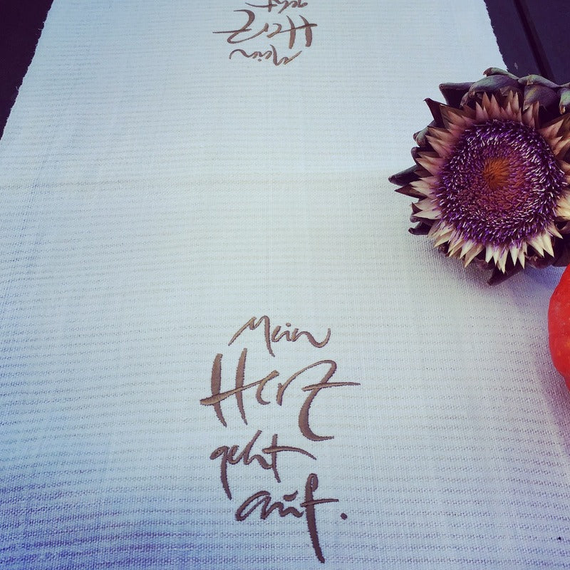 Tischläufer "Mein Herz geht auf" Bauernleinen