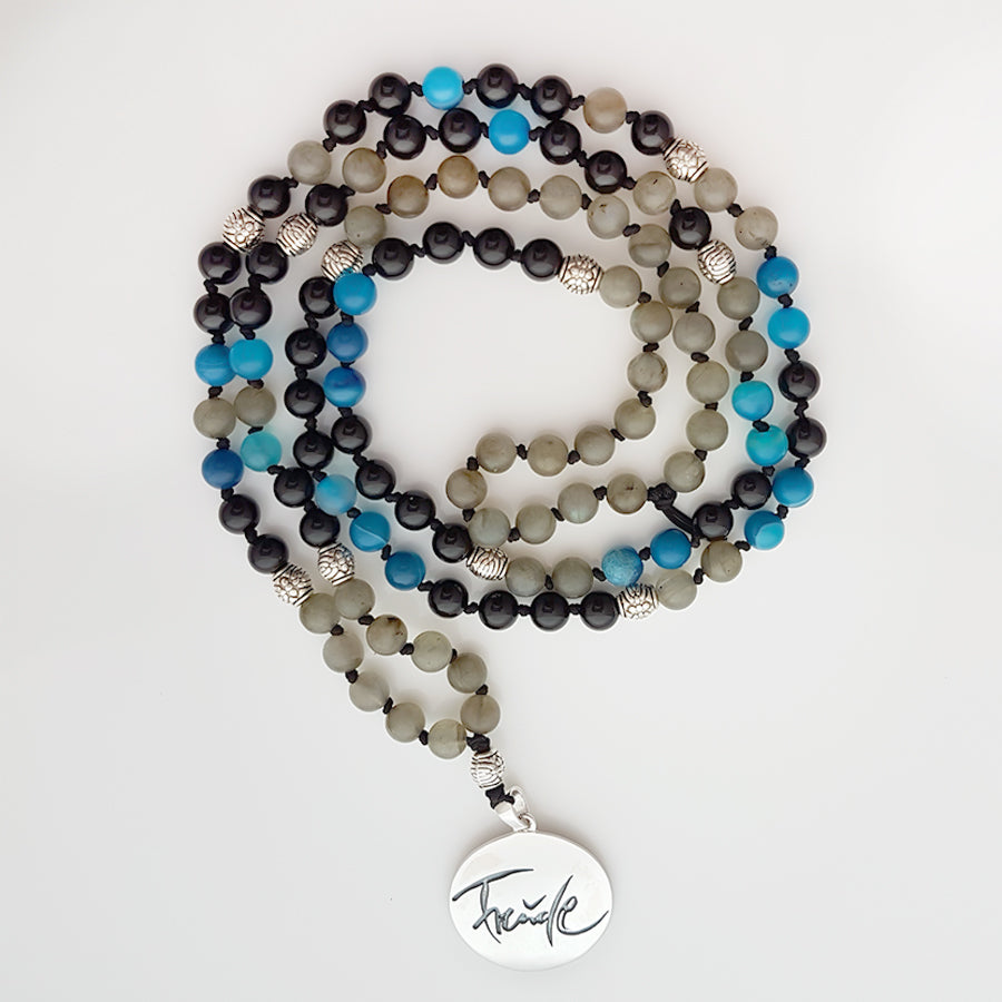 Freude-Mala (Schwarzer Onyx/Achat Blau/ Labradorit)