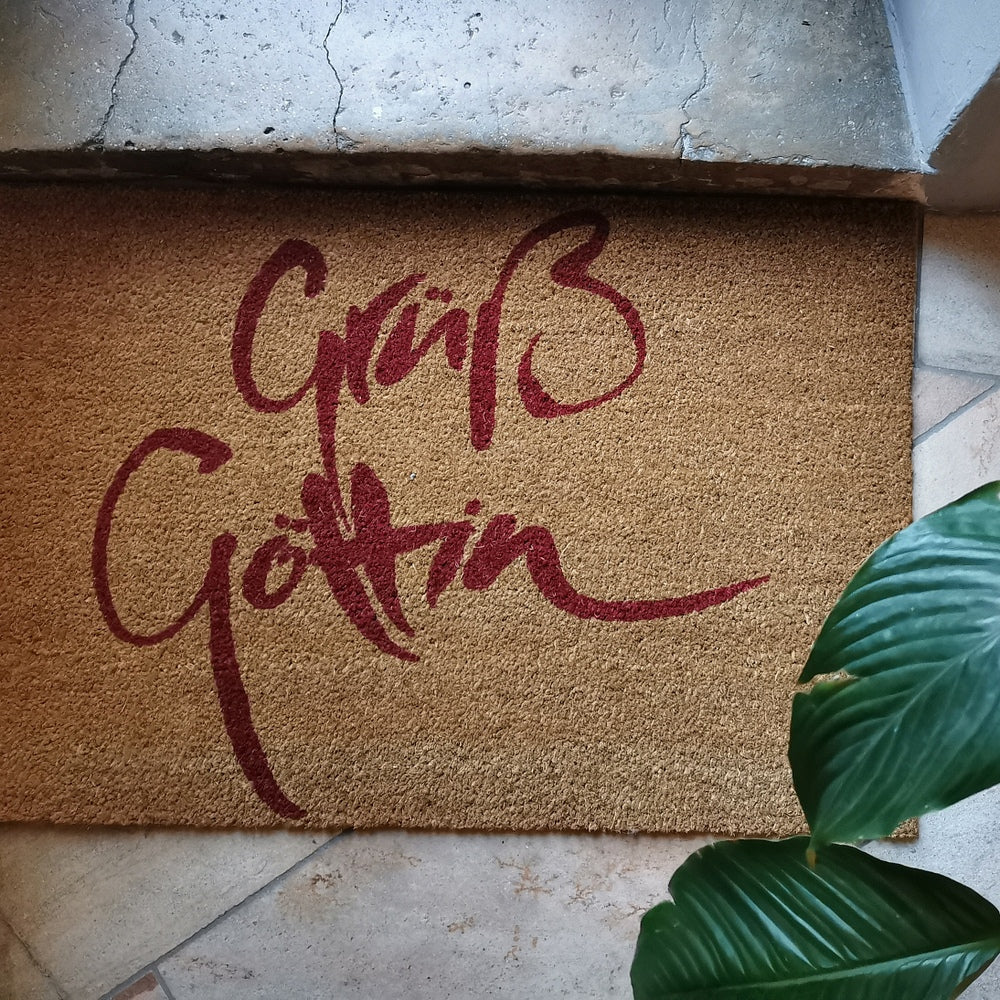 Fußmatte "Grüß Göttin" Rot