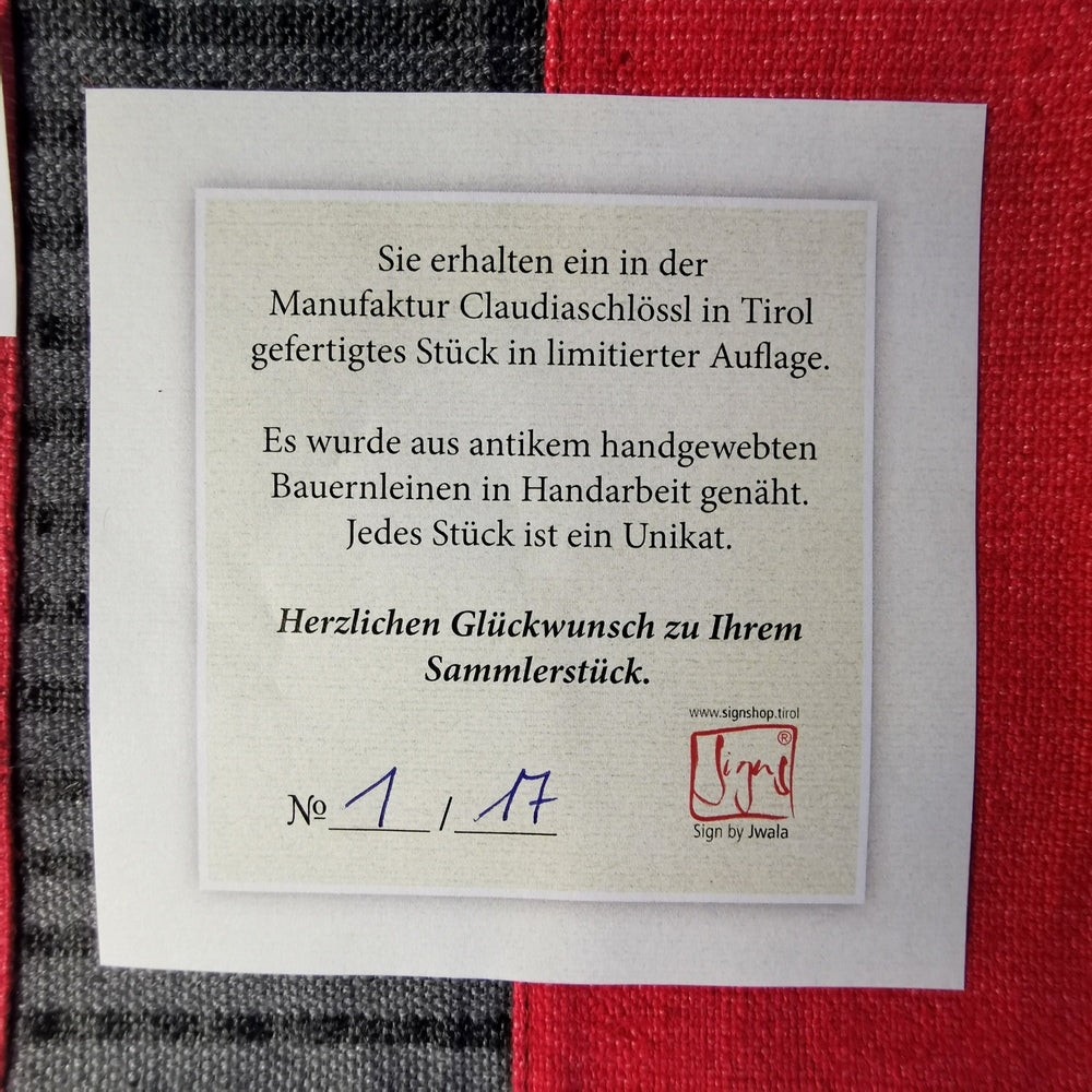 "Fingerzeige" SignKarten-Set "Rot/Grau" - Bauernleinen