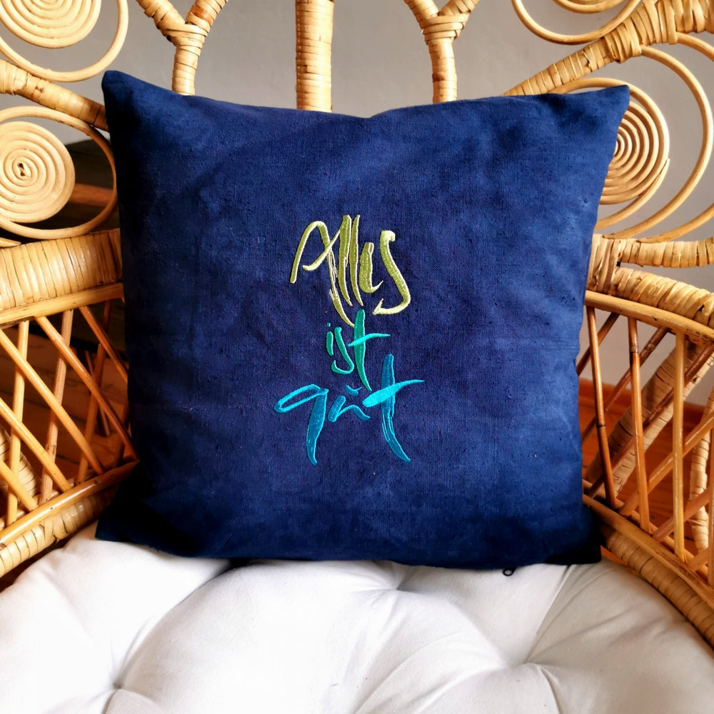 Kissenhülle Bauernleinen "Alles ist gut"