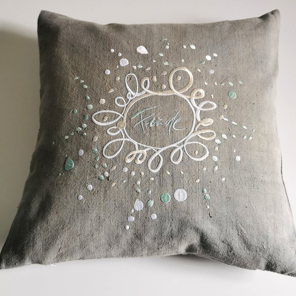 Kissenhülle Bauernleinen "Freude/Ornament"