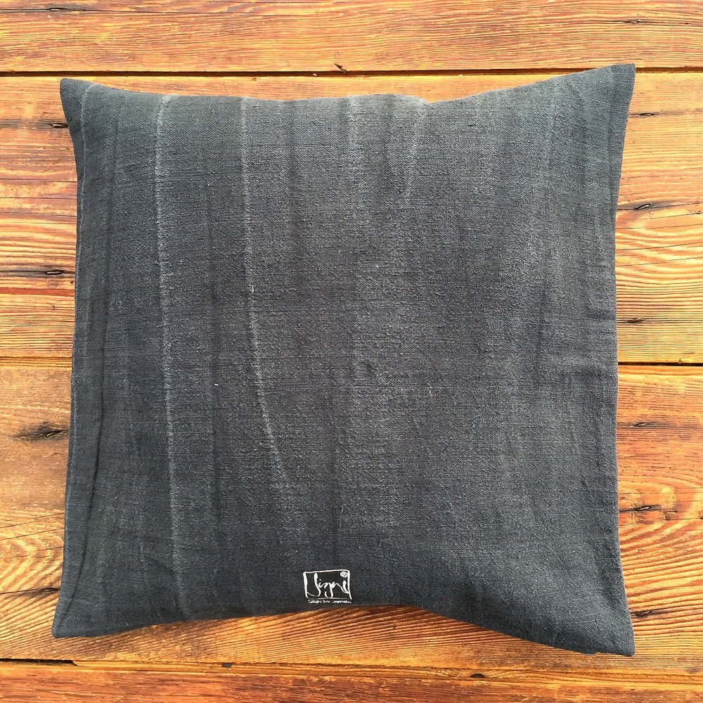 Kissenhülle Bauernleinen "Es geht mir richtig gut" Graublau