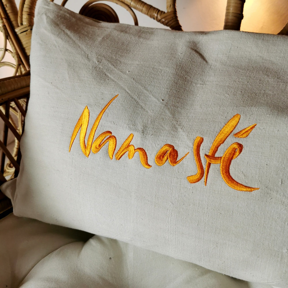 Kissenhülle Bauernleinen "Namasté"