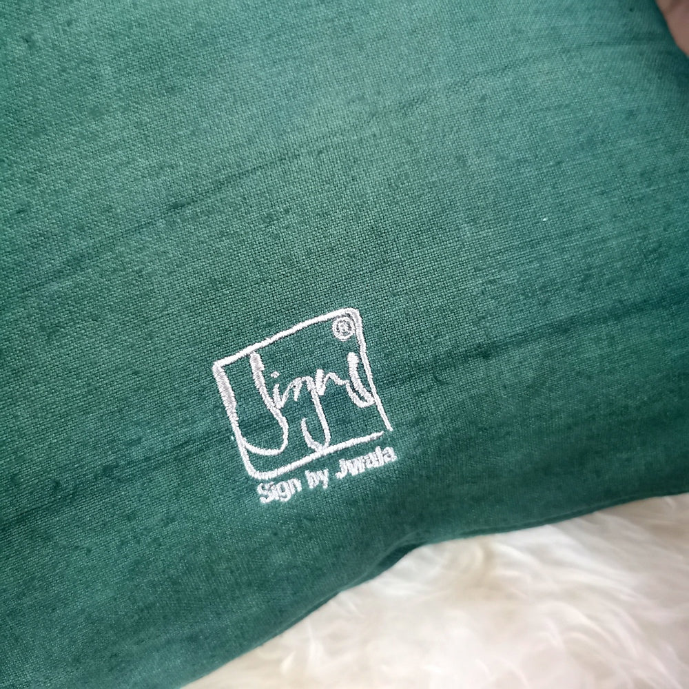 Kissenhülle Bauernleinen "Ich vertraue dem Himmel, der mich trägt."