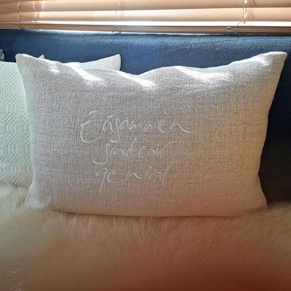 Kissenhülle Bauernleinen "Zusammen sind wir genial"