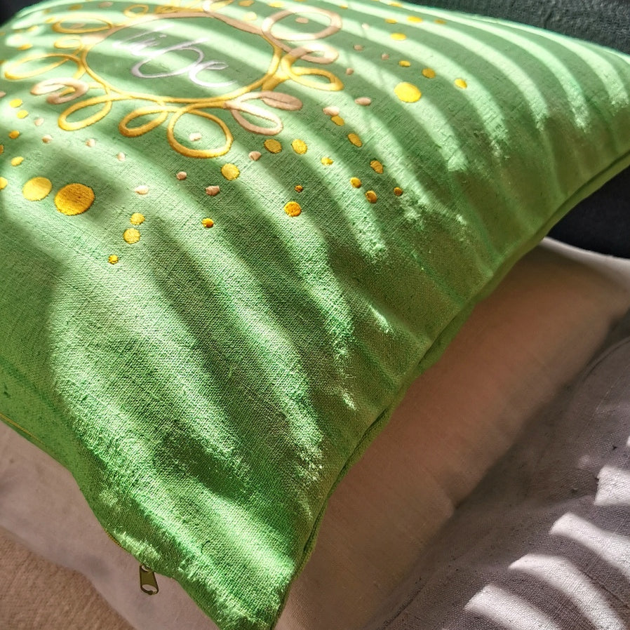 Kissenhülle Bauernleinen "Liebe/Ornament"