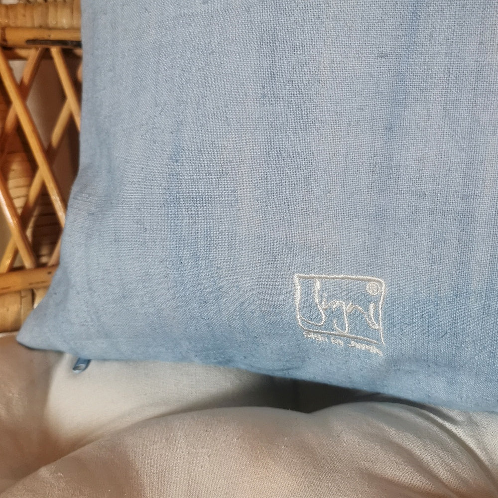 Kissenhülle Bauernleinen "Herzenswarm und Seelentief"