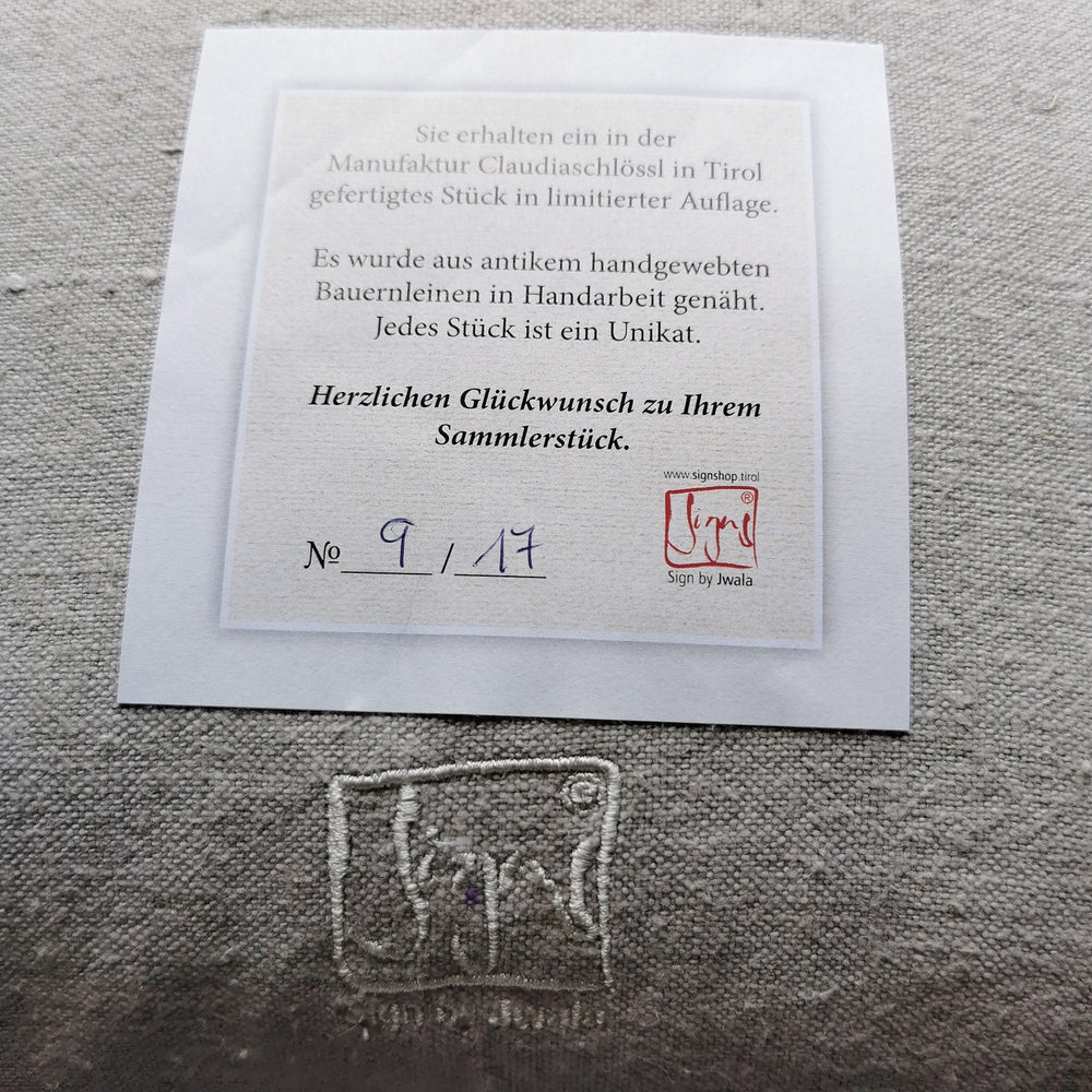 Kissenhülle Bauernleinen "die Zeit ist Jetzt"