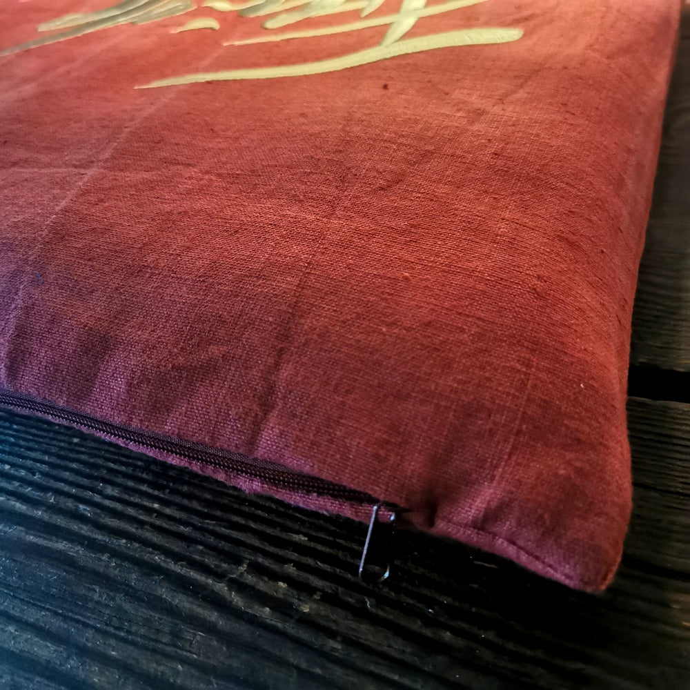 Bauernleinen-Flachkissen "Freude"