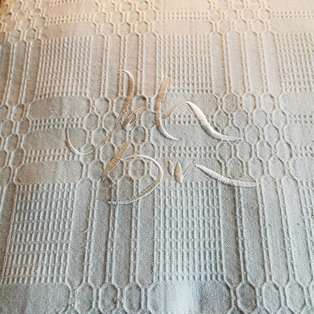 Bauernleinen-Flachkissen "Ich bin"