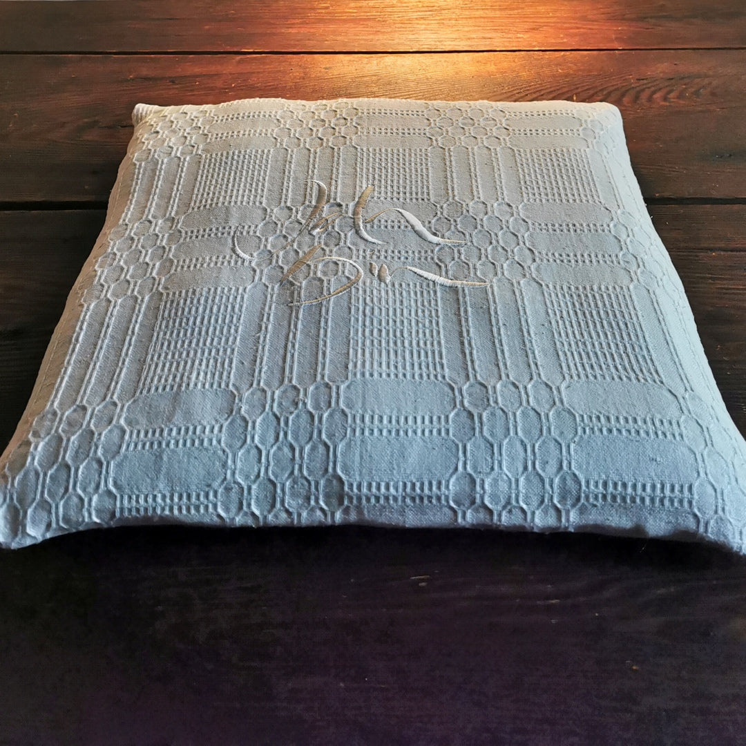 Bauernleinen-Flachkissen "Ich bin"