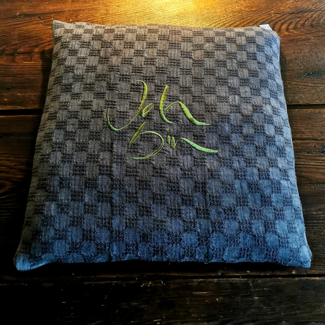 Bauernleinen-Flachkissen "Ich bin"