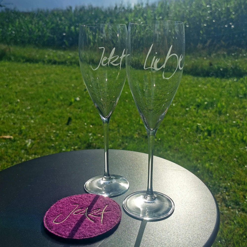 Glasuntersetzer "Jetzt" Violett