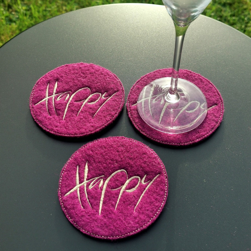 Glasuntersetzer "Happy" Violett