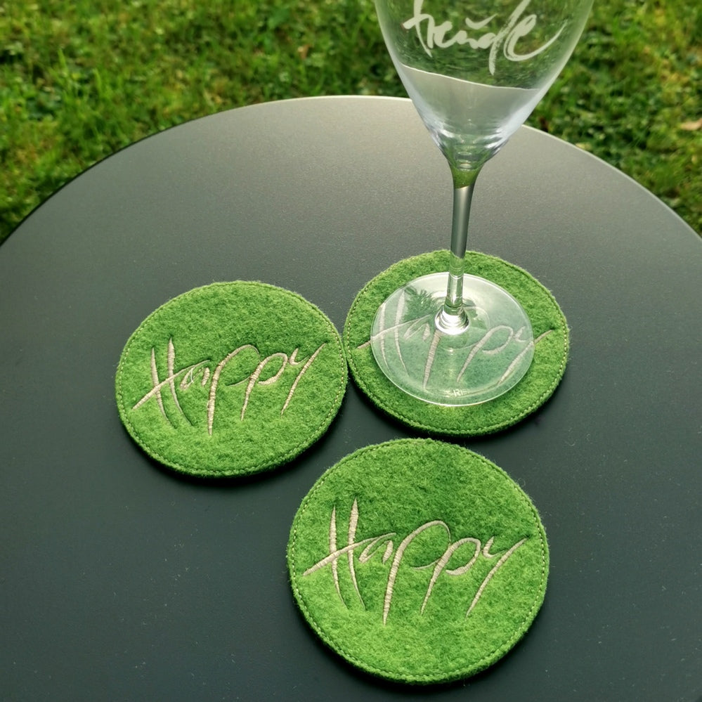 Glasuntersetzer "Happy" Grün