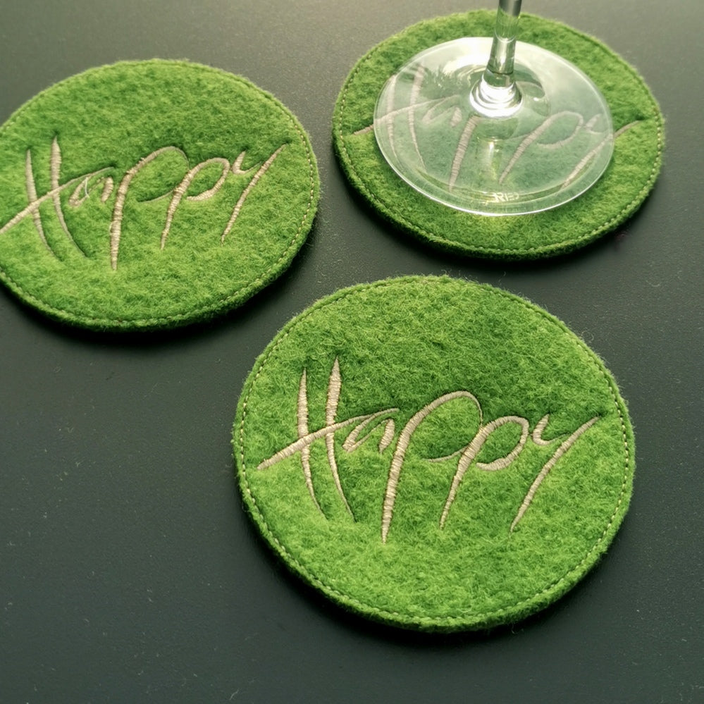 Glasuntersetzer "Happy" Grün