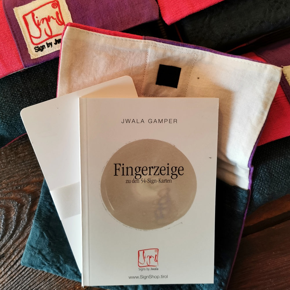 "Fingerzeige" SignKarten-Set "Pink/Lila/Schwarz" - Bauernleinen