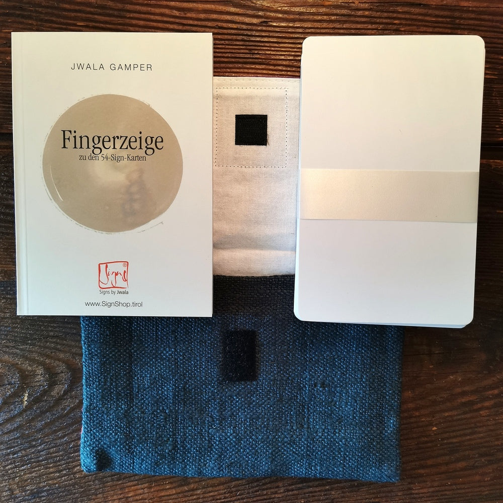 "Fingerzeige" SignKarten-Set "Pink/Lila/Schwarz" - Bauernleinen