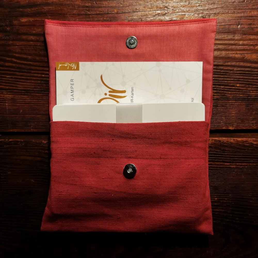 WIR-Karten-Set + WIR-Bauernleinentasche - Marsalarot