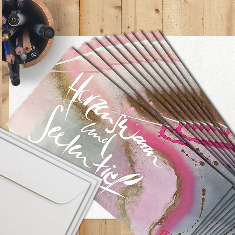 10 Klappkarten "Herzenswarm und Seelentief"