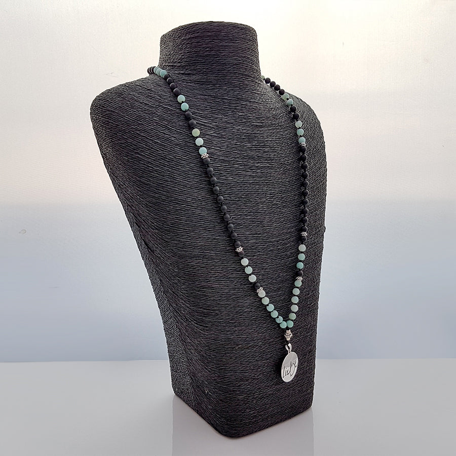 Liebe-Mala (Schwarzer Onyx, Amazonit)