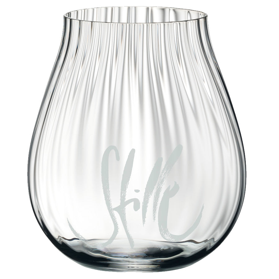 2 Sign-O-Gläser mit Rillen, "Stille + Friede"