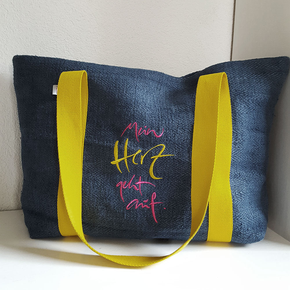 Shopper "Mein Herz geht auf" Bauernleinen