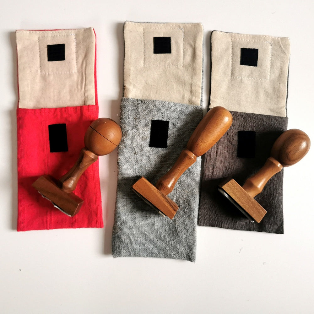 3 Stempel aus Nussholz (Bauernleinen)