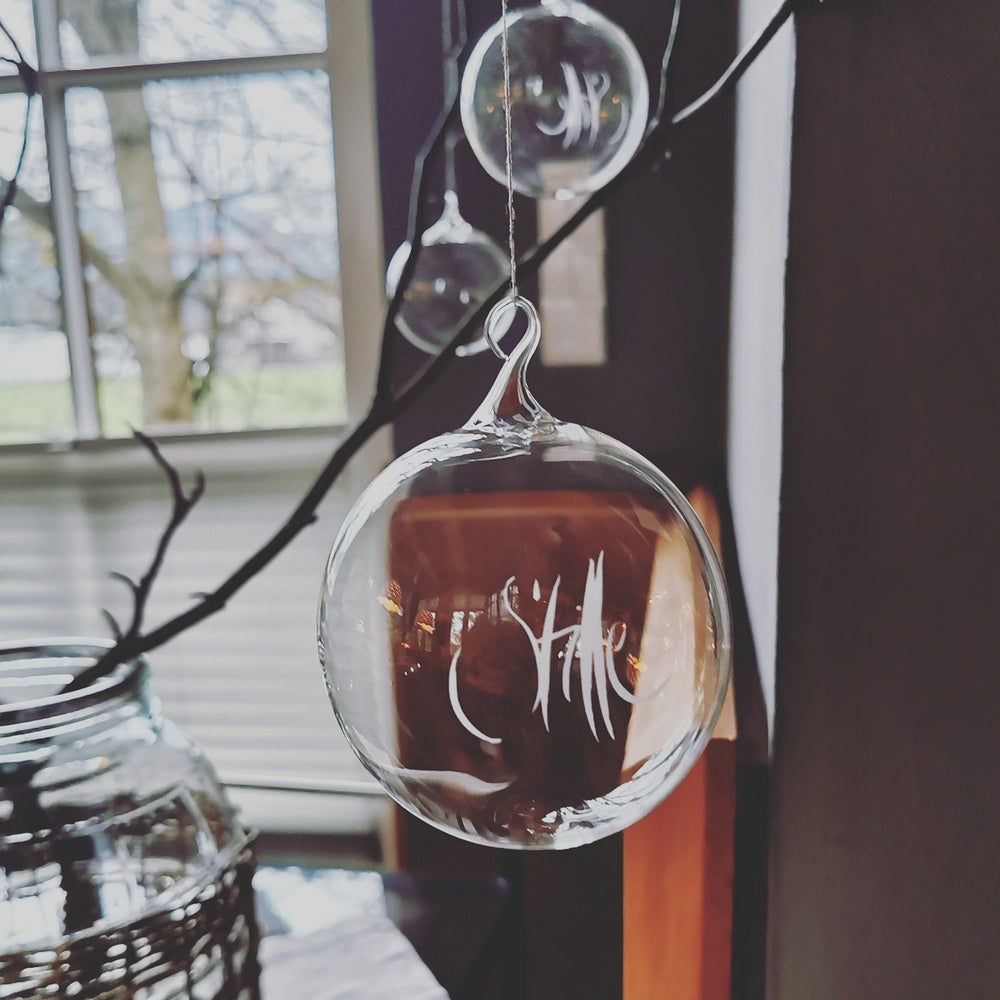 Glaskugel "Stille" klar, ca. 10 cm