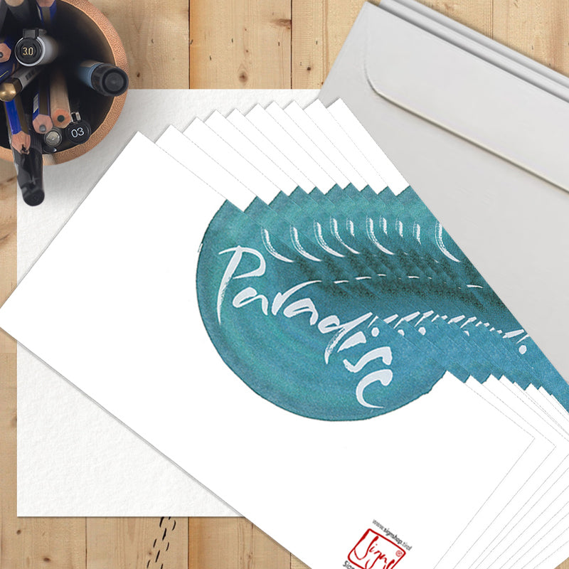 10 Klappkarten "Celebrate Paradise"