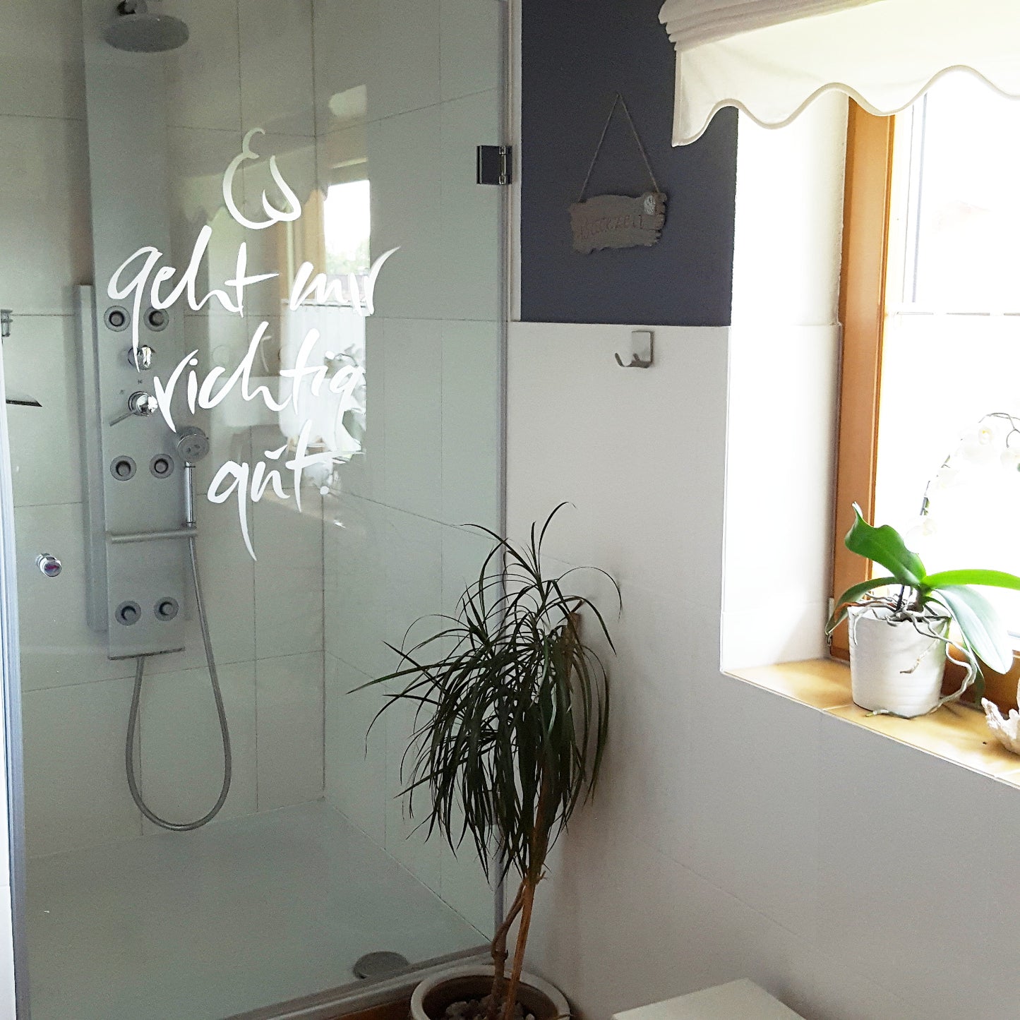 Glastattoo "Es geht mir richtig gut"