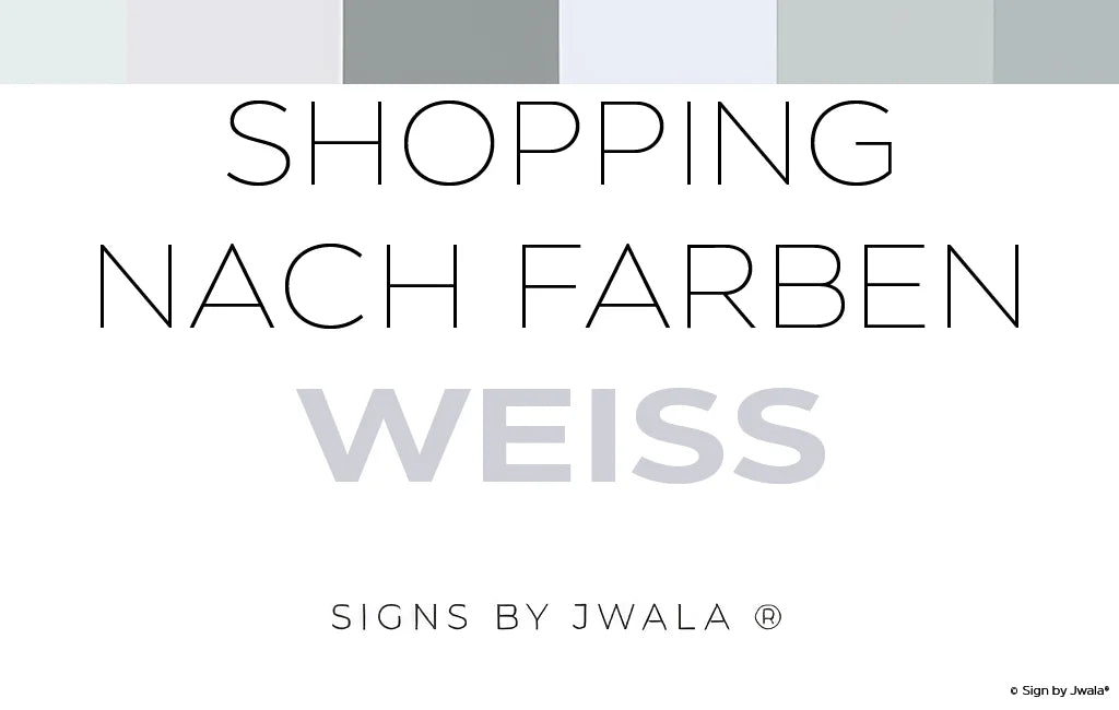 Das Bild zeigt eine sanfte, helle Komposition in Weißtönen, die für Klarheit, Reinheit und Leichtigkeit steht – passend zur Farbwelt Weiß im Sign Shop Tirol.