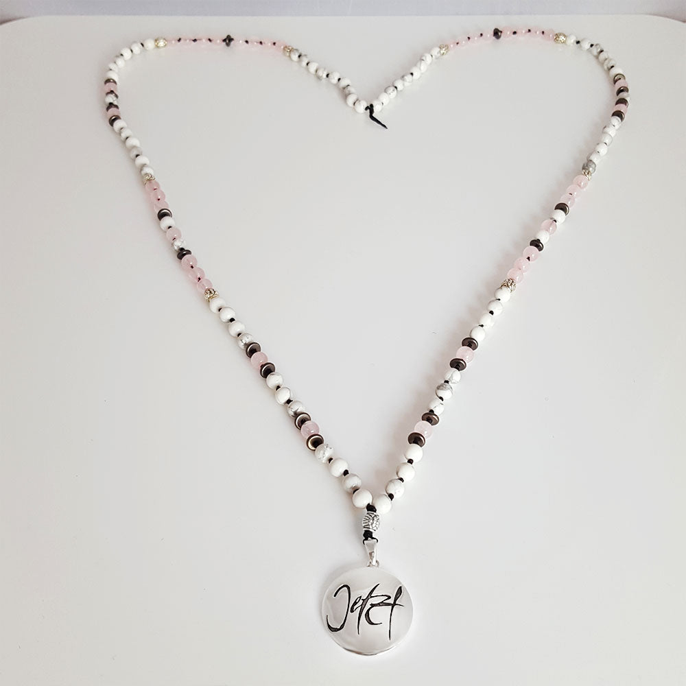 Jetzt-Mala (Howlith + Rosenquarz)