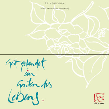 10 Klappkarten "Gut gelandet im Garten des Lebens"