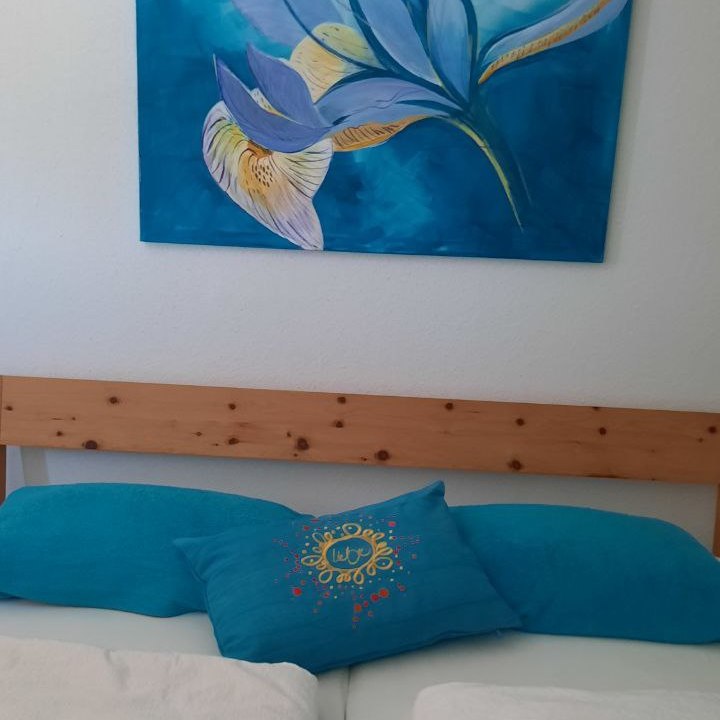 Bauernleinen Zirbenkissen "Liebe/Ornament"