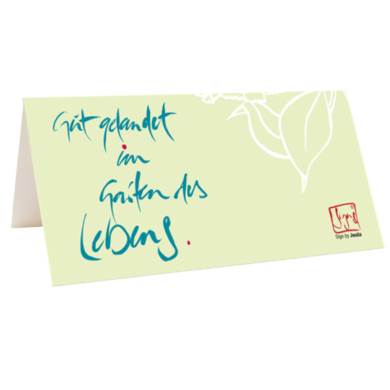 10 Klappkarten "Gut gelandet im Garten des Lebens"