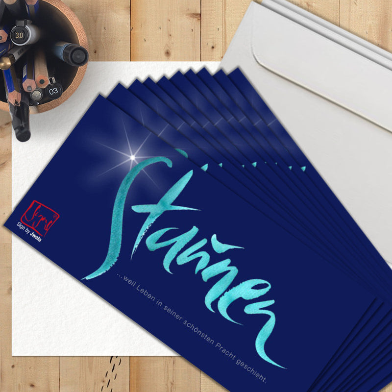 10 Klappkarten "Staunen"