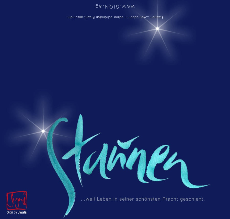 Klappkarte „Staunen, weil Leben in seiner schönsten Pracht geschieht".