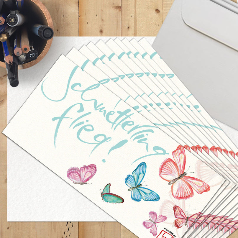 10 Klappkarten "Flieg, Schmetterling flieg!"