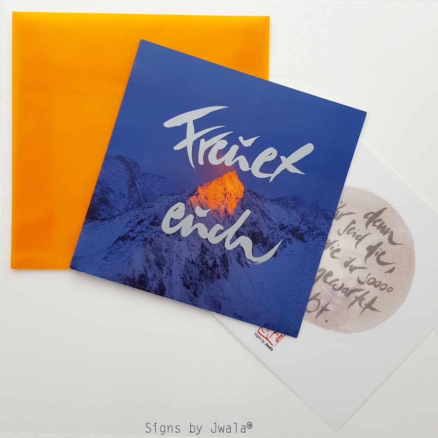 10 Klappkarten "Freuet euch" + Einlegeblatt