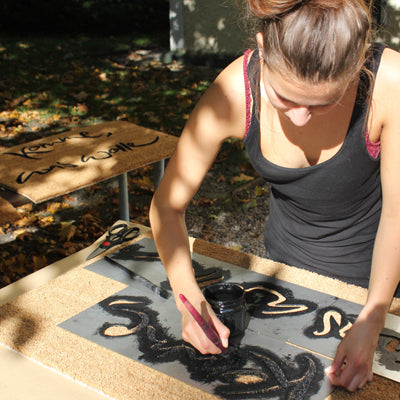 Fußmatte "Wolle was komme" Violett