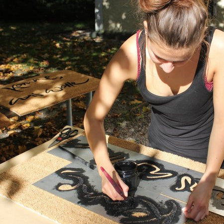 Fußmatte "Grüß Göttin" Rot