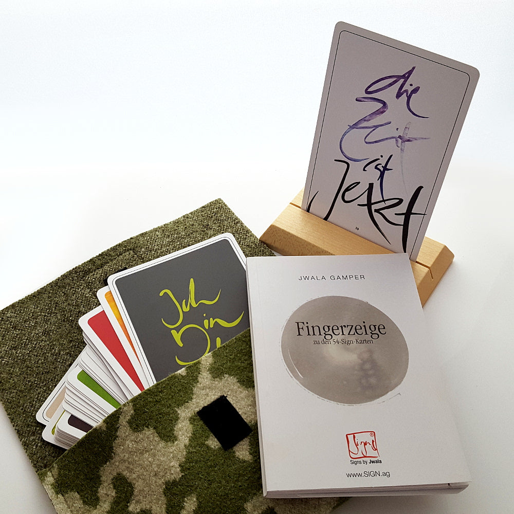 "Fingerzeige" SignKarten-Set "Hahnentritt grün" + Linde