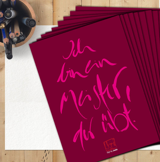 10 Postkarten "Ich bin ein Meister..."