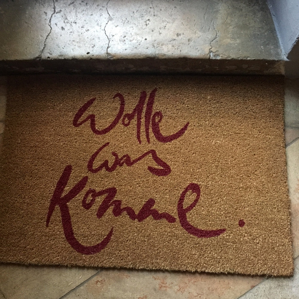Fußmatte "Wolle was komme" Rot